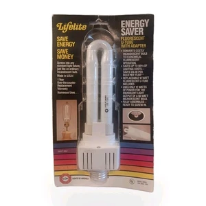 Lifelite FLUORESCENT U-TUBE with Adapter 6000-1 New Old Stock Energy Saver Bulb - Picture 1 of 5