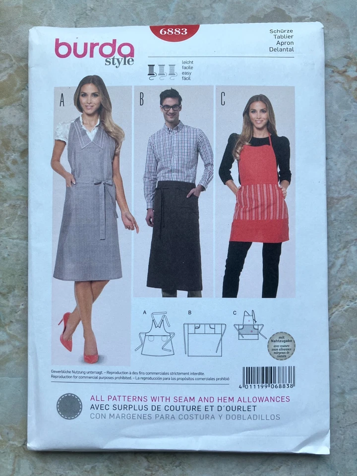 Burda Apron Sewing Pattern Uncut 6883 - Image 1 of 1