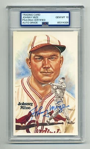 SUPERB JOHNNY MIZE GEM MINT 10 PSA/DNA SIGNED PEREZ STEELE POST CARD - Picture 1 of 1