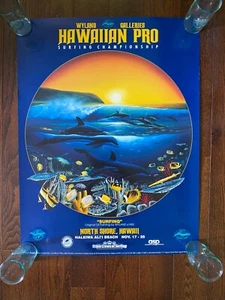 Wyland Hawaiian Pro Surfing Championship Poster North Shore HALEIWA ALI'I BEACH - Picture 1 of 5