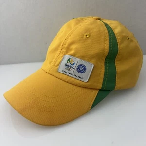 Brazil Rio 2016 Olympics Yellow& Green Official Hat GE Worldwide Partner Cap - Picture 1 of 9