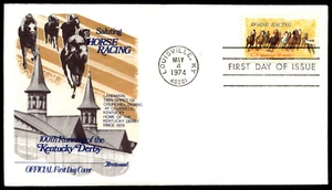 1974 Horse Racing FDC 100th Running of the Kentucky Derby Fleetwood Cachet - Picture 1 of 4