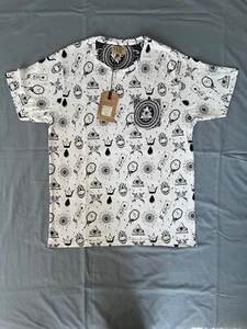 T-shirt Brave Soul stampa all over tasca malocchio bianco/nero taglia XL - Foto 1 di 3