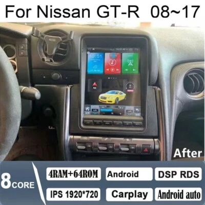 For Nissan Gt-r Skyline 2009-2017 Android Tesla Screen Car Radio Stereo GPS Navi - Image 1 of 4