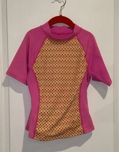 Lands End Youth S (7-8) Pink Swim Shirt Shortsleeve - Picture 1 of 3