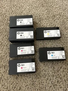 6 HP 950xl 951 Black combo Ink Cartridges NEW No Box OEM Fast Ship! - Picture 1 of 3