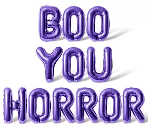BOO YOU HORROR Letter Balloon Banner - 16" Balloons Halloween Party Decorations - Picture 1 of 55