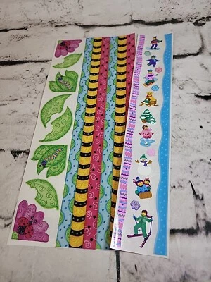 Lote de 2 hojas de pegatinas vintage para álbumes de recortes Sandy Lion invierno niños insectos de jardín Foto 1 de 4