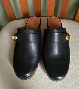 COACH Turnlock Leather Clogs Style No. G2194 Size US 6B - Picture 1 of 12