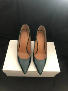 SCANLAN THEODORE $450 Patent Leather Pump 9 Teal Pin Heel Shoes Heels 38 - Picture 1 of 7
