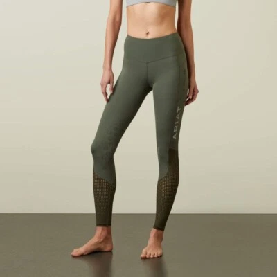 Женские плотные леггинсы Ariat Eos с нашивкой на колено жук/лесной туман зеленые XS - Изображение 1 из 4
