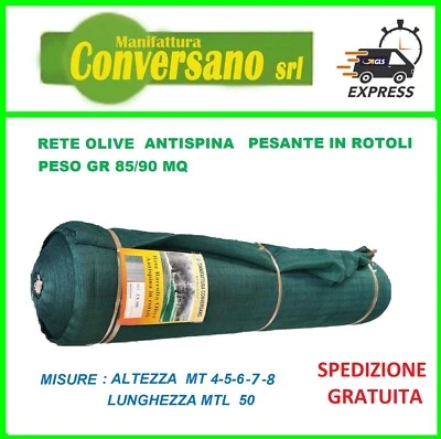 RETE RACCOLTA OLIVE ANTISPINA PESANTE 85/90 gr/mq rotoli mt 4-5-6-7-8x mtl 50 - Immagine 1 di 3