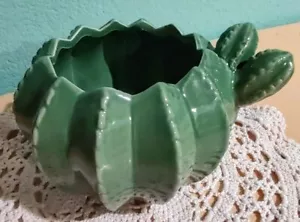 New Ceramic Cactus Planter Flower Pot Succulent Cacti Green Garden - Picture 1 of 8