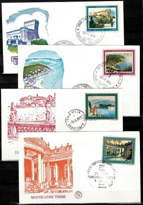 Italy 1974 - 1976 Architecture /Tourist Publicity - Paintings - FDC complete set - Image 1 of 2