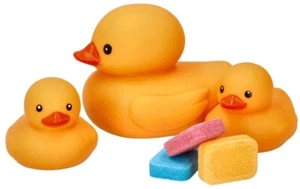 Bath Ducks + Water Coloring Tablets Boxed Set NO HOLE=NO MOULD INSIDE Made in EU - Picture 1 of 10