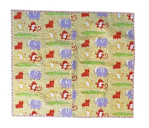 Handmade Baby Quilt Jungle Animal Reversible Crib Blanket New - Picture 1 of 6