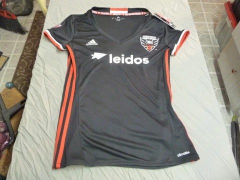 NWT Authentic Adidas Climalite DC United MLS Soccer Home Jersey Womens S Shirt Cover