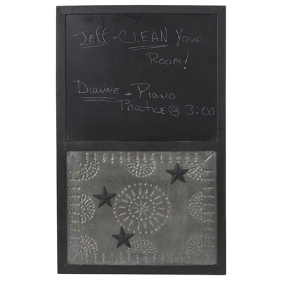Farmhouse/Country Punched Tin Memo & Chalkboard Message Center Wall Decor - Image 1 of 4