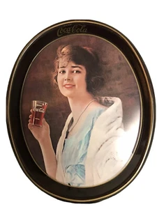 Vintage 1973 Coca-Cola "Flapper Girl" Oval Serving Tray Coke Antique 1923 - Picture 1 of 11