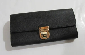 Michael Kors Bridgette Saffiano Lederklappe Geldbörse schwarz - Bild 1 von 4