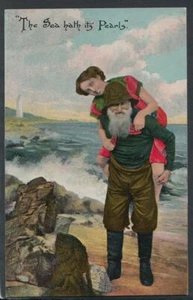 Occupations Postcard - Fisherman - "The Sea Hath It's Pearls" T4889 - Picture 1 of 2