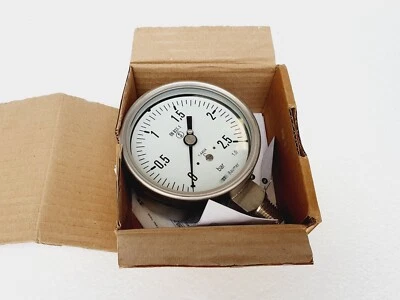 BAUMER Pressure Gauge 0 - 2.5 Bar Stainless Steel 1/2 NPT , 4" MEP5-D60.B18/0678 - Image 1 of 4