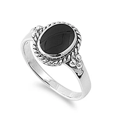 Fine Men 13mm 925 Sterling Silver Simulated Black Onyx Ring Band - Image 1 of 3