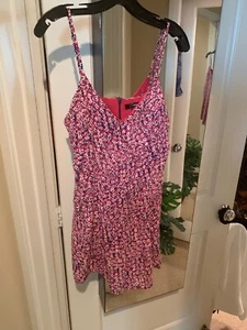 Beautiful Pink Floral Romper By Aqua Brand Soze Large NWT - Picture 1 of 10