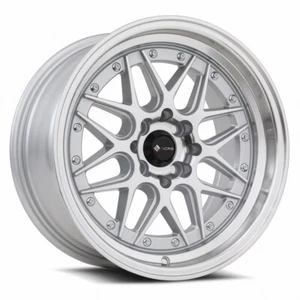 16x8 Vors VR7 4x100,4x114.3 +20 Silver Machine Chrome Rivet Wheels (Set of 4) - Picture 1 of 3