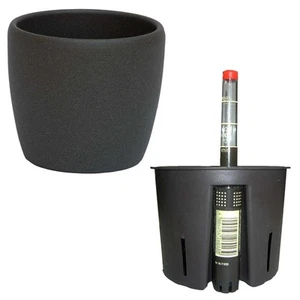 Set3 Keramik Hydro Blumentopf Venus grau struktur + Kulturtopf + Wasserstandsanz - Bild 1 von 34