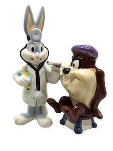 Vintage Keramik Whats up Doc Bugs Bunny Patient Taz magnetische Salz Pfefferstreuer - Bild 1 von 5