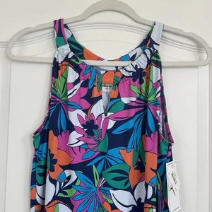 Southwind Apparel Summer Sleeveless Dress Size M Tropical Floral Pockets NWT - Picture 1 of 10