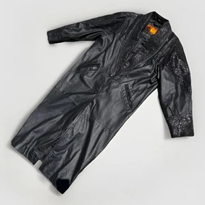 Trench cappotto donna vintage Y2K Outbrook design pelle lavorata taglia SMALL - Foto 1 di 2