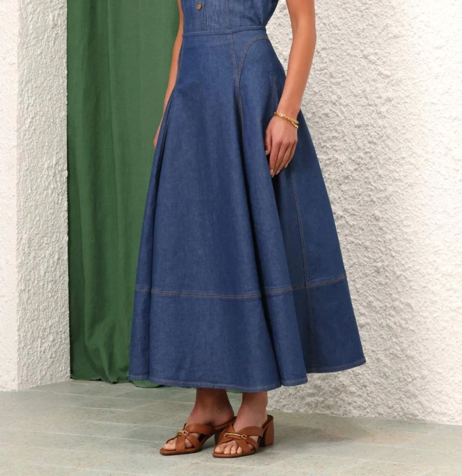 Falda acampanada de mezclilla Zimmermann Matchmaker AU 3 US L Foto 1 de 4