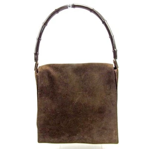 Gucci Schultertasche Marke Back One Outlet Sommerartikel Braun Wildleder Bambus T - Bild 1 von 8