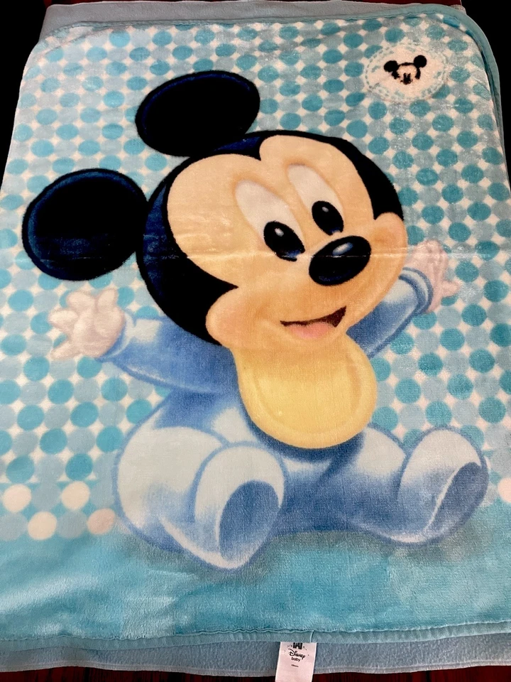 Disney Baby Mickey Fleece Plush Blanket 40x30 HTF - Image 1 of 3