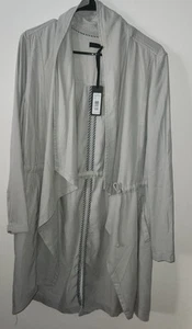 Max Jeans Open Long Cardigan Duster Jacket New Womens Sz M Gray Coat Tencel 100% - Picture 1 of 12