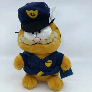 RARO NUEVO CON ETIQUETAS De colección Dakin 1981 Gato Garfield Jefe de Policía Bobby Británico Peluche - Imagen 1 de 5