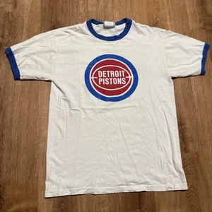 Vintage NBA Hardwood Classics Detroit Pistons Retro Logo Ringer T-Shit Large - Picture 1 of 8
