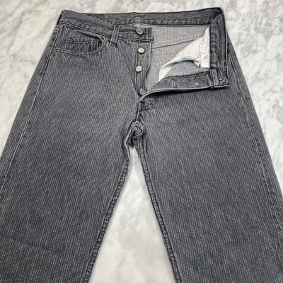 Jeans negros a rayas Wabash vintage Levi’s 501 W29xL34 botones hechos en EE. UU. Foto 1 de 4