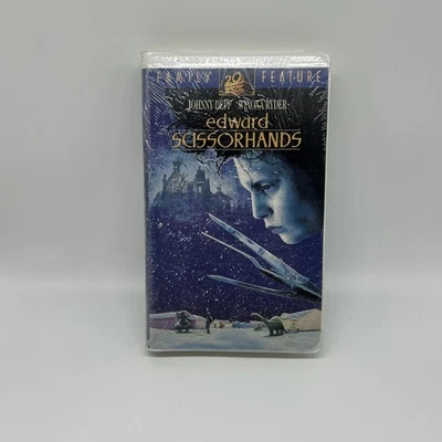 SEALED Edward Scissorhands (1994 Release) VHS Clamshell Release FOX Video Foto 1 de 2