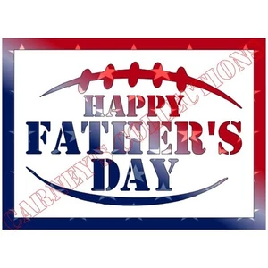 7"x10" Clear Plastic Stencil - Father's Day Football (MCA194) - Picture 1 of 2