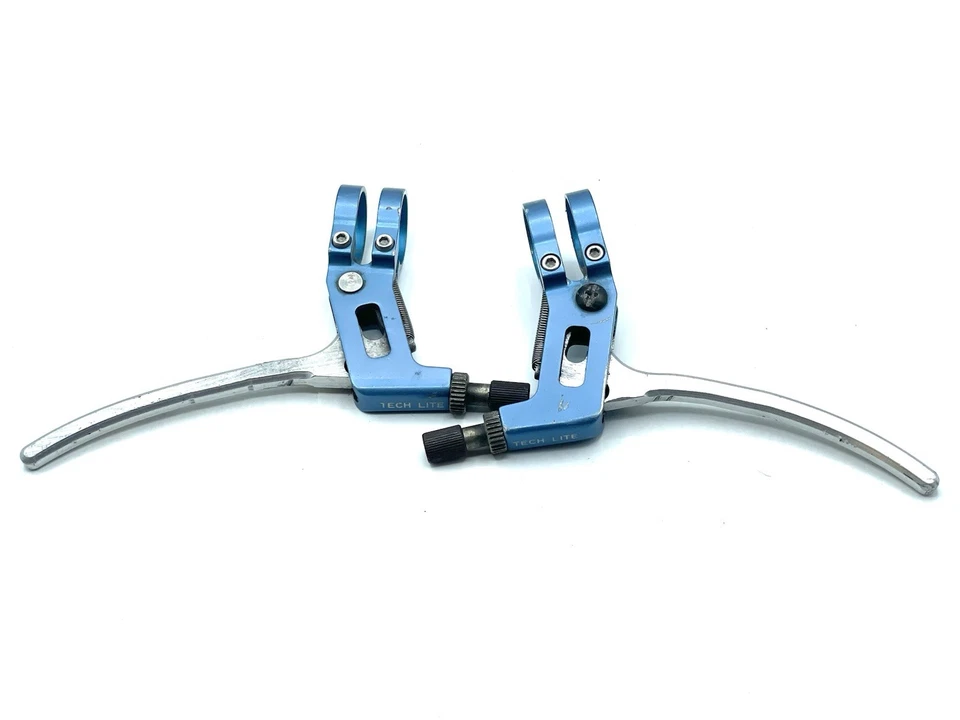 Palancas de freno Tech Lite vintage para bicicleta de montaña azul anodizado Foto 1 de 4