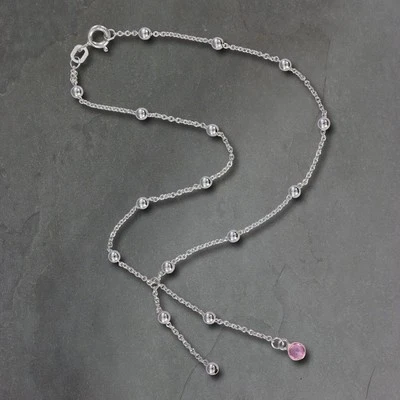 Silberdream 25Cm Cavigliera Donna Glitter Palline Zirconia Argento Reale SDF023A - Immagine 1 di 4