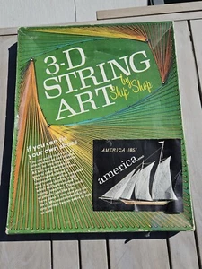 Vintage 3D String Art Kit America 1851 SAIL BOAT #6060 Mid Century  - Picture 1 of 8