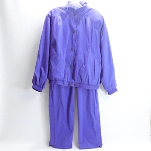 Tuta pantaloni ghiaccio sole Sunice vintage set 2 pezzi donna giacca piccola viola sci pioggia - Foto 1 di 21