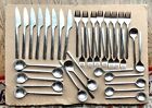 Gourmet Settings Stainless Flatware Mid Century Style, Seven 5-Piece Settings +