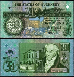 GUERNSEY 1 LIBRA CLARK (P52c) PREFIJO T- UNC - Imagen 1 de 1