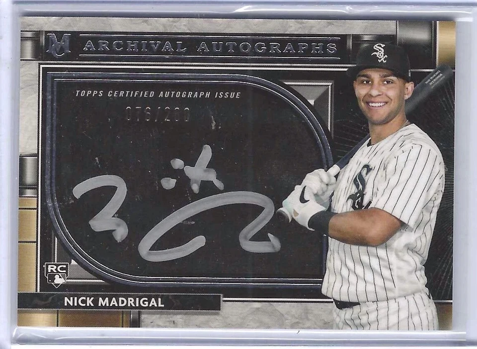 NICK MADRIGAL 2021 TOPPS MUSEUM COLLECTION ARCHIVAL SILVER INK AUTO RC #D 76/200 - Image 1 of 1