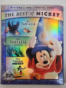 DISNEY BEST Of MICKEY MOUSE MOVIE CLUB FANTASIA BLU-RAY/DVD/DIGITAL CODE - NIP - Picture 1 of 4